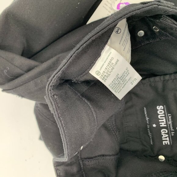 AG Adriano Goldschmied Alexxis jeans slim straight black denim distressed new 27 - Picture 9 of 10